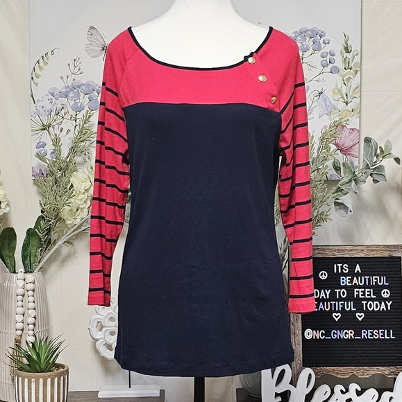 RALPH LAUREN | 100% COTTON QUARTER SLEEVE TOP - Picture 2 of 12